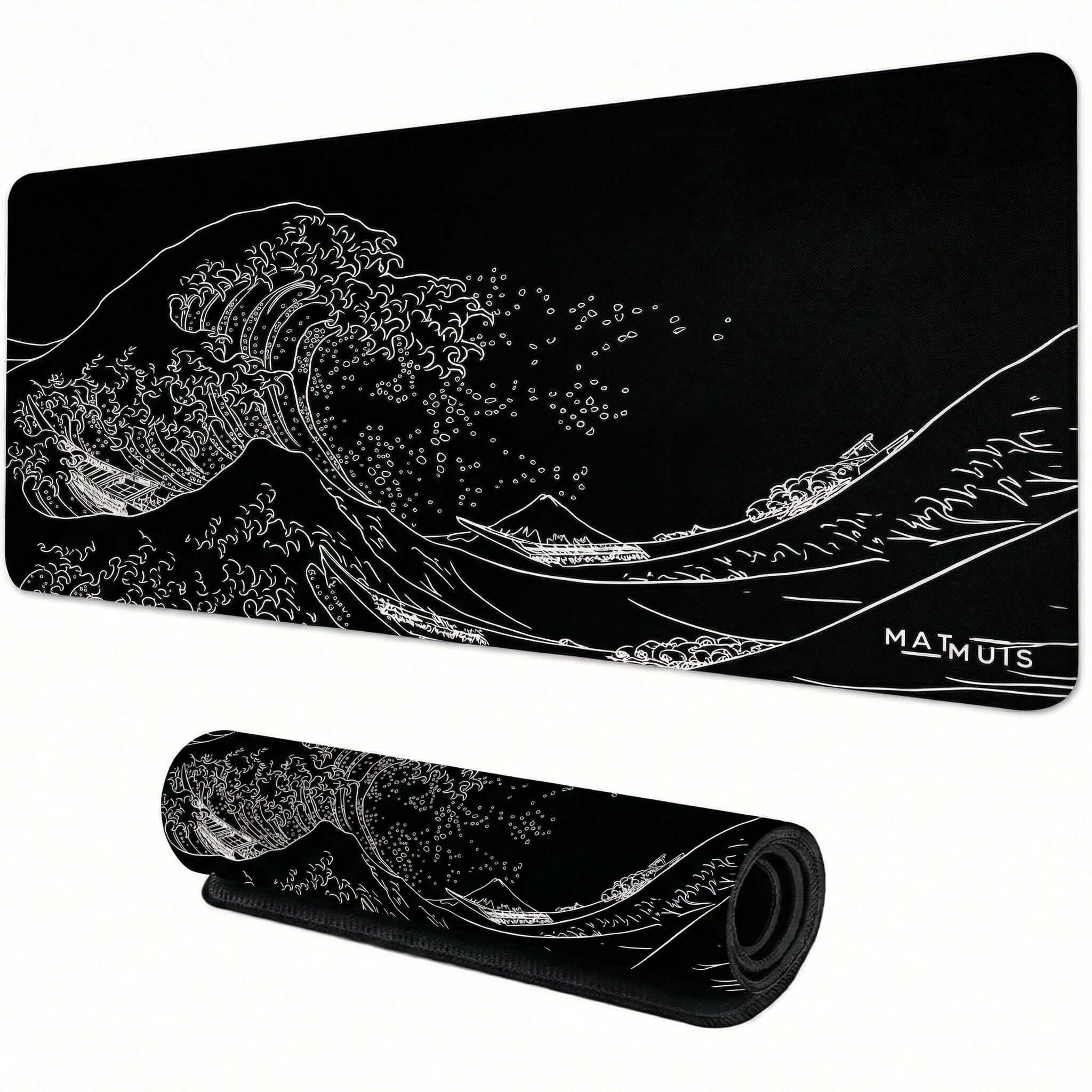 XXL Muismat | Wave Trace Black | Bestel nu bij Matmuis - Matmuis