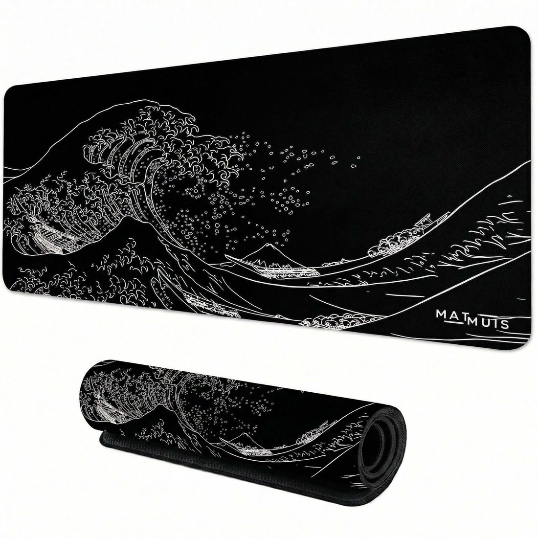 XXL Muismat | Wave Trace Black | Matmuis