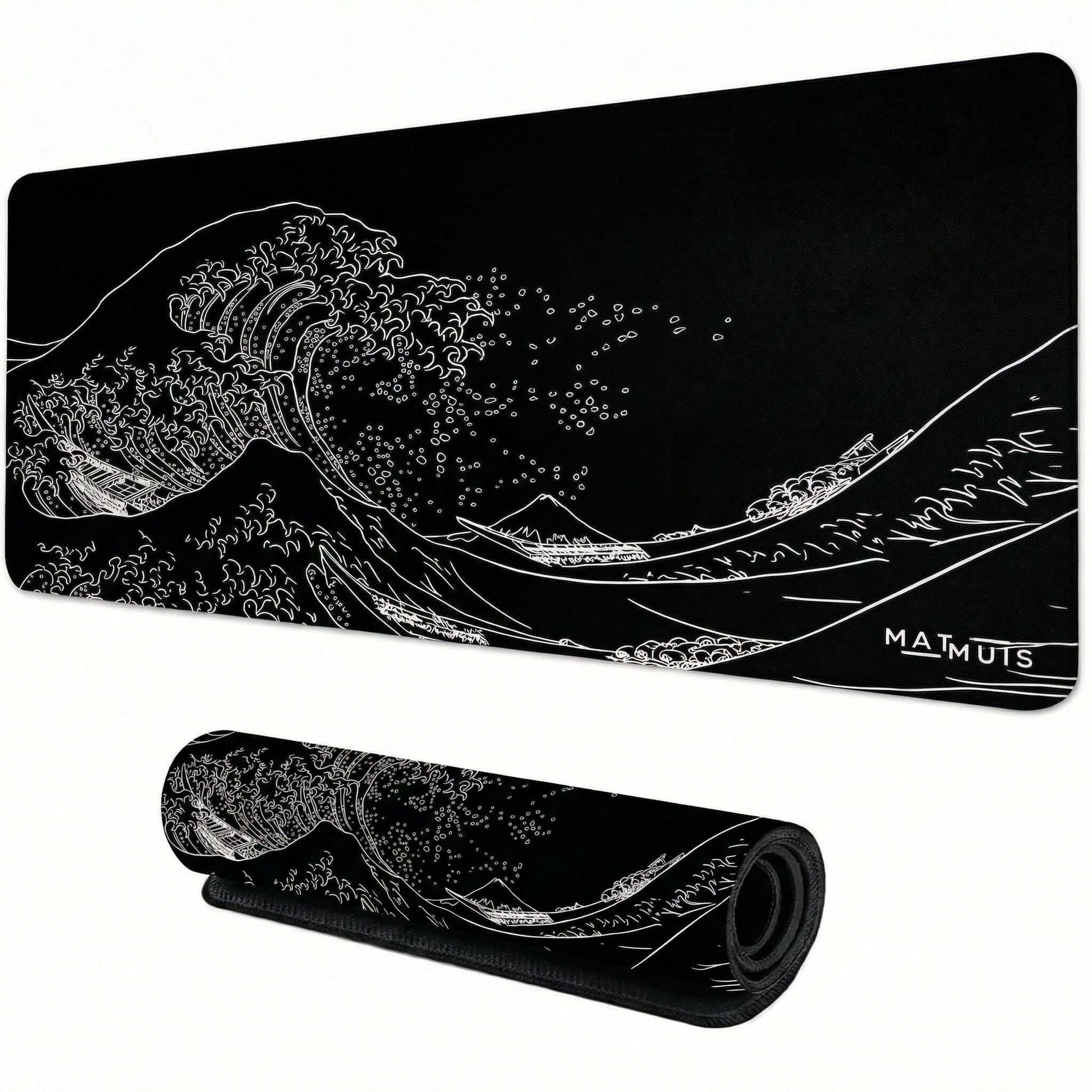 XXL Muismat | Wave Trace Black | Matmuis