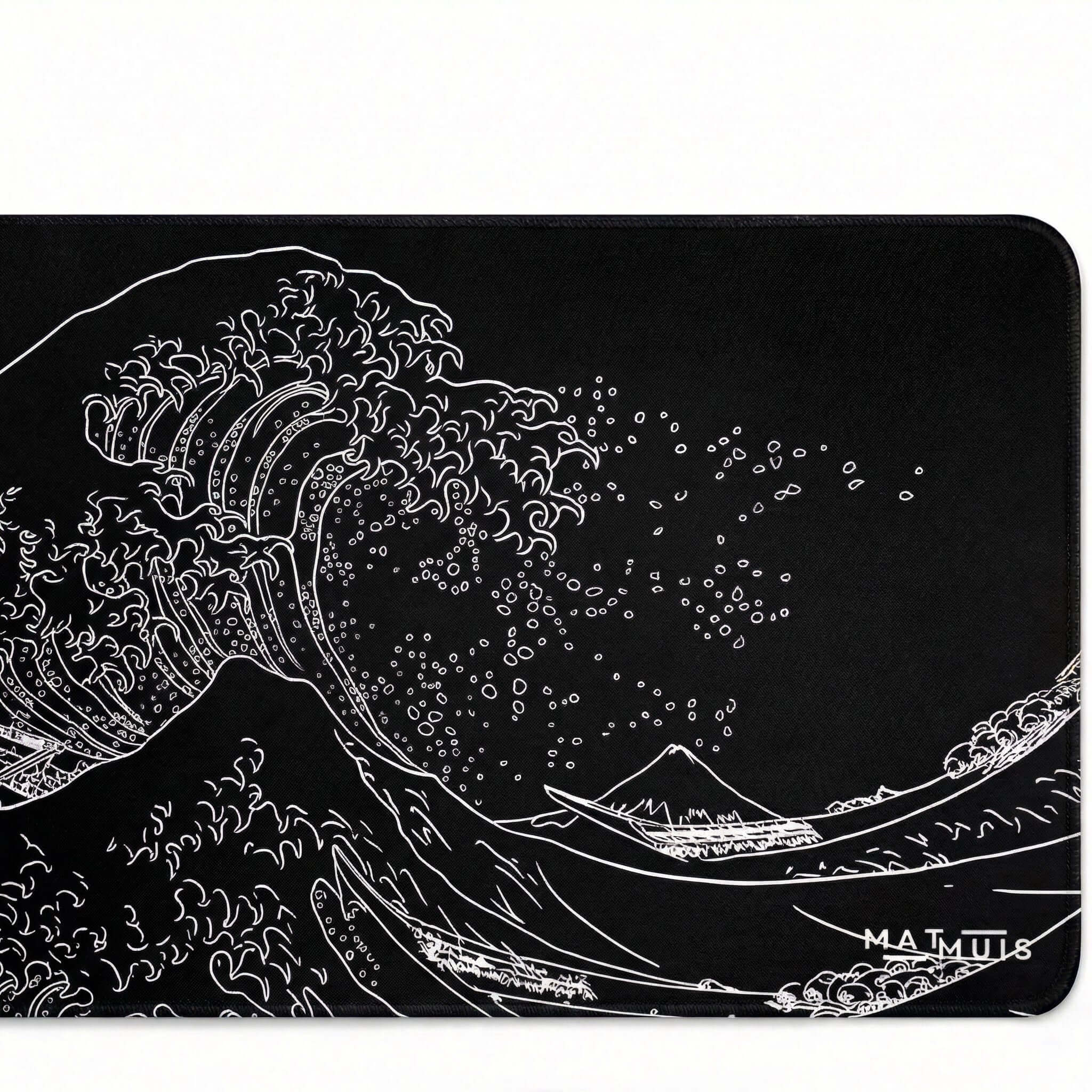 【新品/未使用】 PERFECT STROKE BLACK MAT GLIDE XXL Muismat | Wave Trace Black | Bestel nu bij Matmuis - Matmuis
